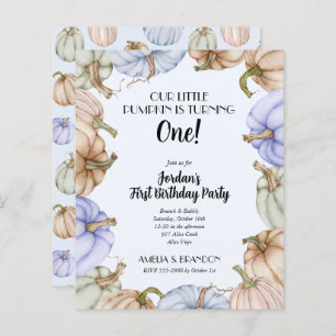 バジェットブルーパンプキンズボーイ誕生日招待状