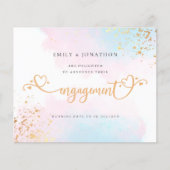 バジェットブルーピンクウォーターカラー婚約発表 (正面)