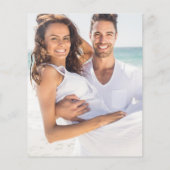 バジェットブルーピンクグラデーションフォト結婚式招待状 (裏面)