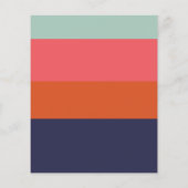 バジェットブルーピンクストライプ色の花嫁シャワー招待状 (裏面)