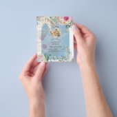 バジェットブルーピンクパンパスグラス茶パーティーシャワー チラシ (手)