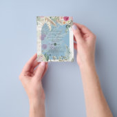 バジェットブルーピンクフローラパンパスグラス結婚ズ チラシ (手)