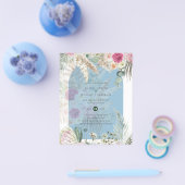 バジェットブルーピンクフローラパンパスグラス結婚ズ チラシ (シングル)