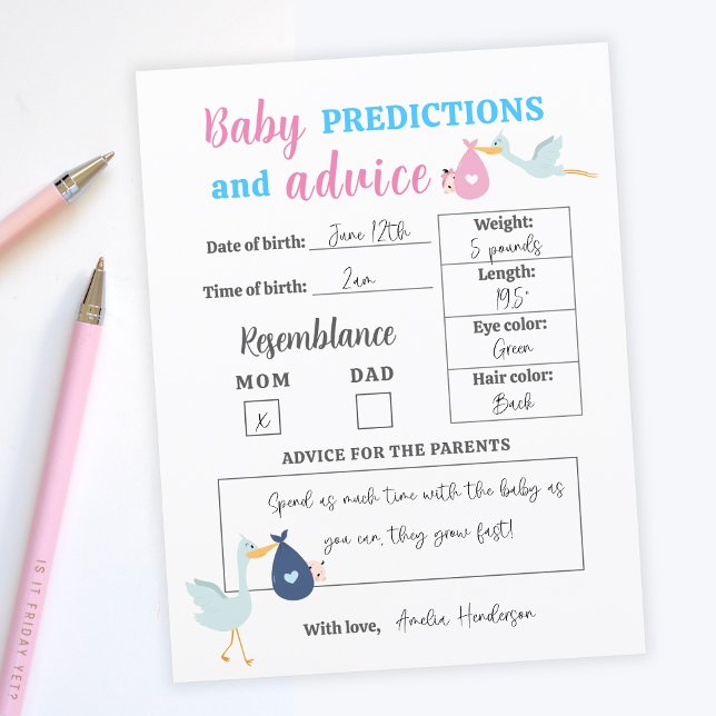 バジェットブルーピンクベビー予測アドバイスクイズゲーム (Budget Blue Pink Baby Predictions Advice Quiz Game
)