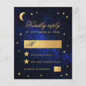 バジェットブルーフェイク金ゴールドスターシアルウェディングRSVP (正面)