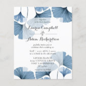 バジェットブルーフォージウォータカラー結婚式招待状 (正面)