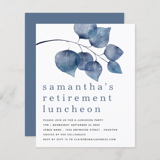 バジェットブルーフォージズリタイアメントパーティー招待状 (正面/裏面)