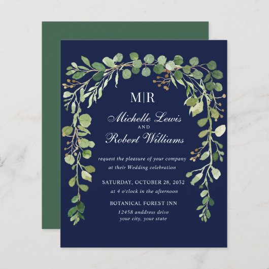 バジェットブルーフローラアーチサマー春の結婚式 (正面/裏面)