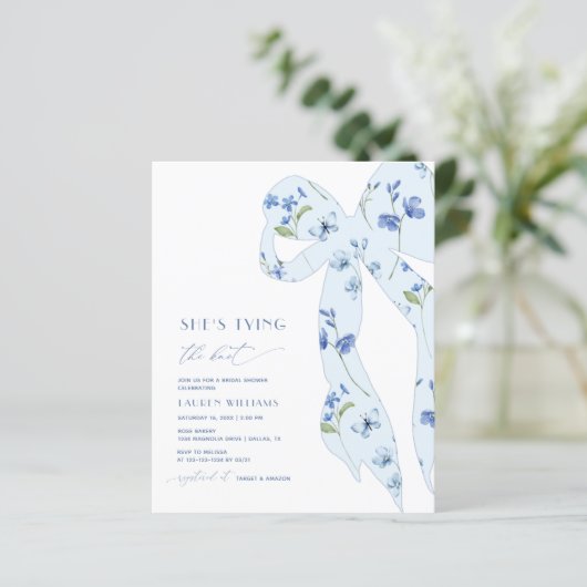 バジェットブルーフローラ彼女のタイイングノットブライダルシャワー (スタンド正面)