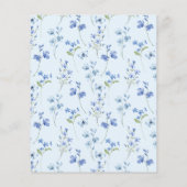 バジェットブルーフローラ彼女のタイイングノットブライダルシャワー チラシ (裏面)