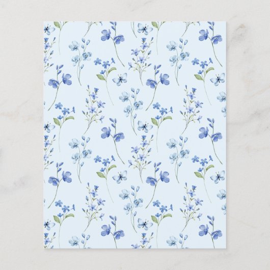 バジェットブルーフローラ彼女のタイイングノットブライダルシャワー チラシ (裏面)