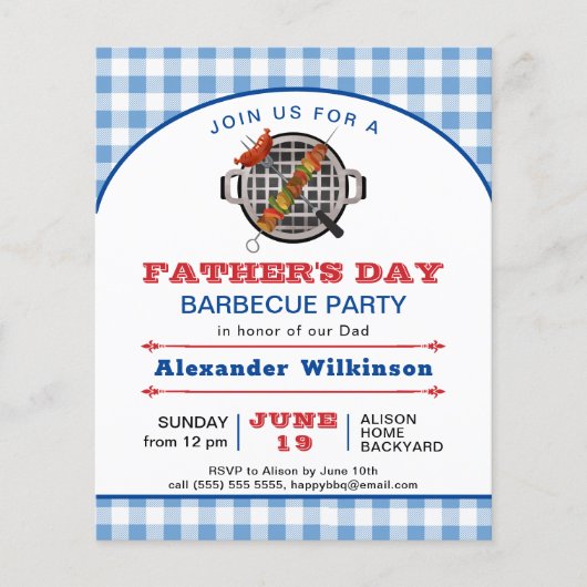 バジェットブループライド父の日BBQパーティー招待状 (正面)