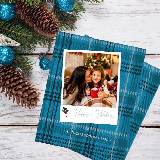 バジェットブループレイドインスタントフォトハッピー休日