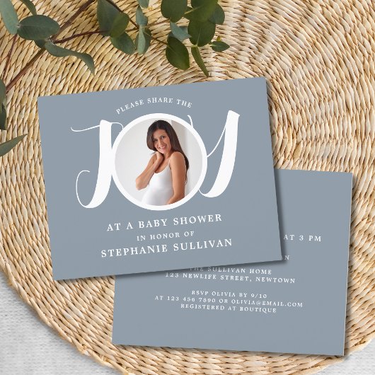 バジェットブルーベビーシャワー招待状