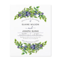 バジェットブルーベリー植物学結婚式招待状