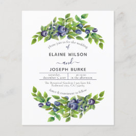 バジェットブルーベリー植物学結婚式招待状
