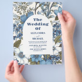 バジェットブルーペリウィンクルワイルドフラワー結婚ズ チラシ (手)