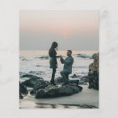 バジェットブルーホワイトフローラ写真の結婚式招待 (裏面)