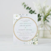 バジェットブルーホワイトフローラ結婚式招待状 (スタンド正面)