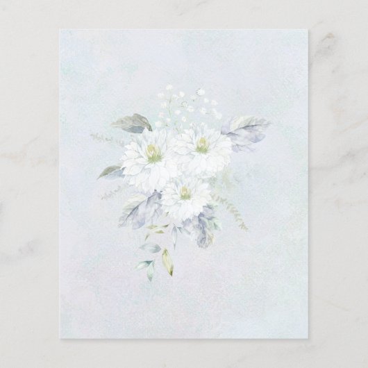 バジェットブルーホワイトフローラ結婚式招待状 (裏面)