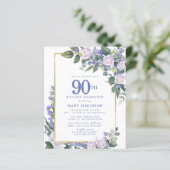 バジェットブルーホワイトフローラ90th誕生日招待状 (スタンド正面)