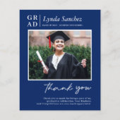 バジェットブルーホワイト写真卒業ありがとう (正面)