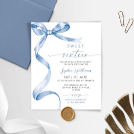 バジェットブルーボウスウィート16誕生日招待状