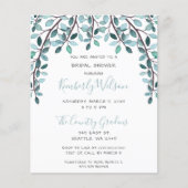 バジェットブルーボタニカルブライダルシャワー招待 (正面)