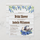 バジェットブルーボンネットホワイトウォッシュウッドブライダルシャワー (正面/裏面)