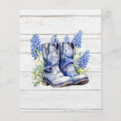 バジェットブルーボンネットホワイトウォッシュウッドブライダルシャワー (裏面)