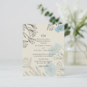 バジェットブルーポピーマグノリア結婚式招待状 (スタンド正面)