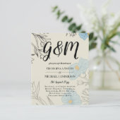 バジェットブルーポピーマグノリア結婚式招待状 (スタンド正面)