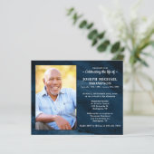 バジェットブルーマーブルお祝いオブライフ招待状 (スタンド正面)