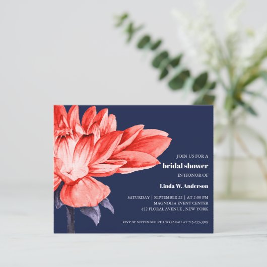 バジェットブルーミングフラワーオレンジネイビーブライダルシャワー (スタンド正面)