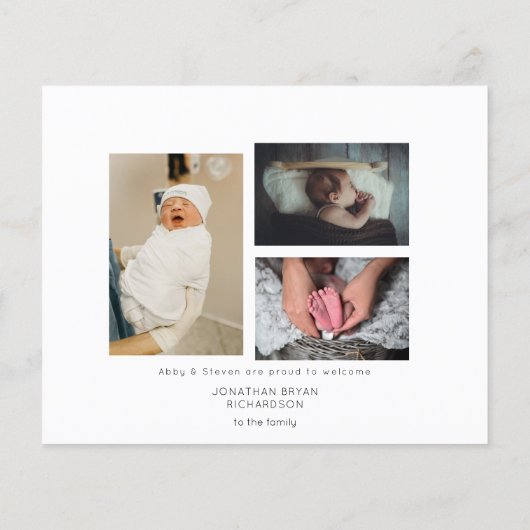 バジェットブルームルフォトウェルカム誕生アナウンスフライヤー チラシ (裏面)