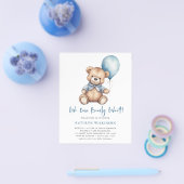 バジェットブルー我々は真珠のように待つことができ男の子のシャワー チラシ (シングル)