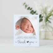 バジェットブルー男の赤ちゃん写真誕生のお知らせ (スタンド正面)