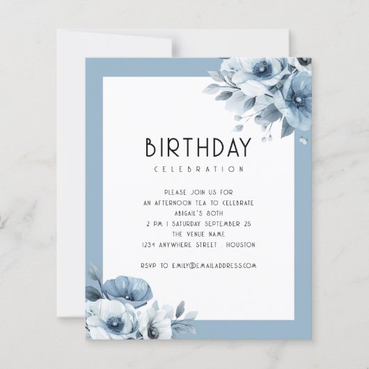 バジェットブルー花模様アフタヌーンティー80誕生日 (正面)