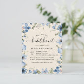 バジェットブルー花模様ブライダルブルンチベージュ招待状 (スタンド正面)