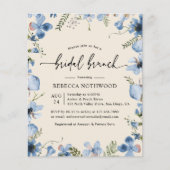バジェットブルー花模様ブライダルブルンチベージュ招待状 (正面)