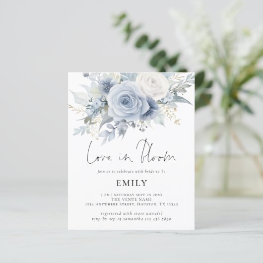 バジェットブルー花模様ラブイン開花ブライダルシャワー (スタンド正面)