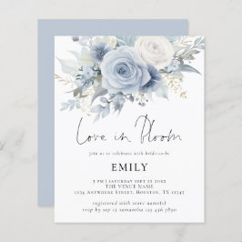 バジェットブルー花模様ラブイン開花ブライダルシャワー