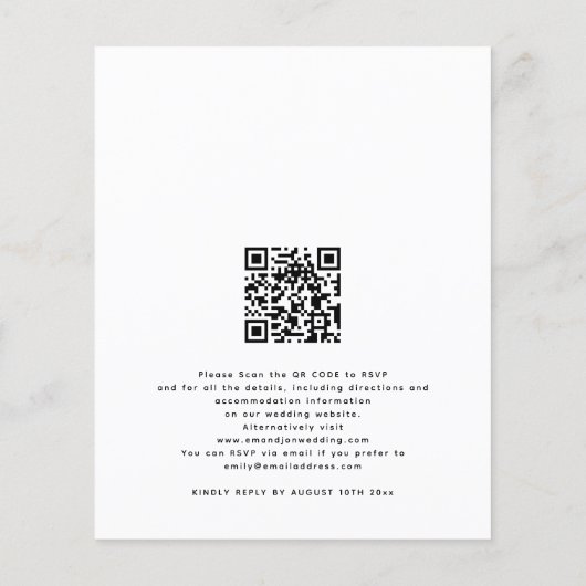 バジェットブルー花模様QR結婚の夕べパーティー (裏面)