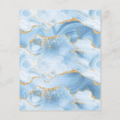 バジェットブルー金ゴールドアガテボーイベビーシャワー招待状 (裏面)