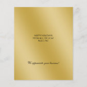 バジェットブルー金ゴールドクリスマスツリーホリデーカード (裏面)