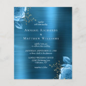 バジェットブルー金ゴールドフローラティール（緑がかった色）ブラッシュメタル結婚ズ (正面)