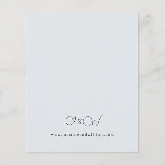 バジェットブルー&ネイビーフローラオンライトブルー結婚ズ (裏面)