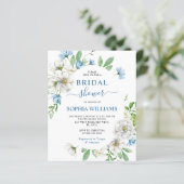 バジェットブルー&ホワイトブライダルシャワー招待状 (スタンド正面)