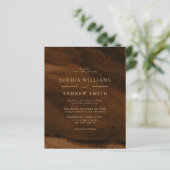 バジェットブロンズ&金ゴールドミニマル結婚式招待状 (スタンド正面)