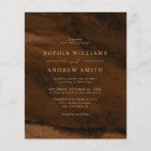 バジェットブロンズ&金ゴールドミニマル結婚式招待状 (正面)